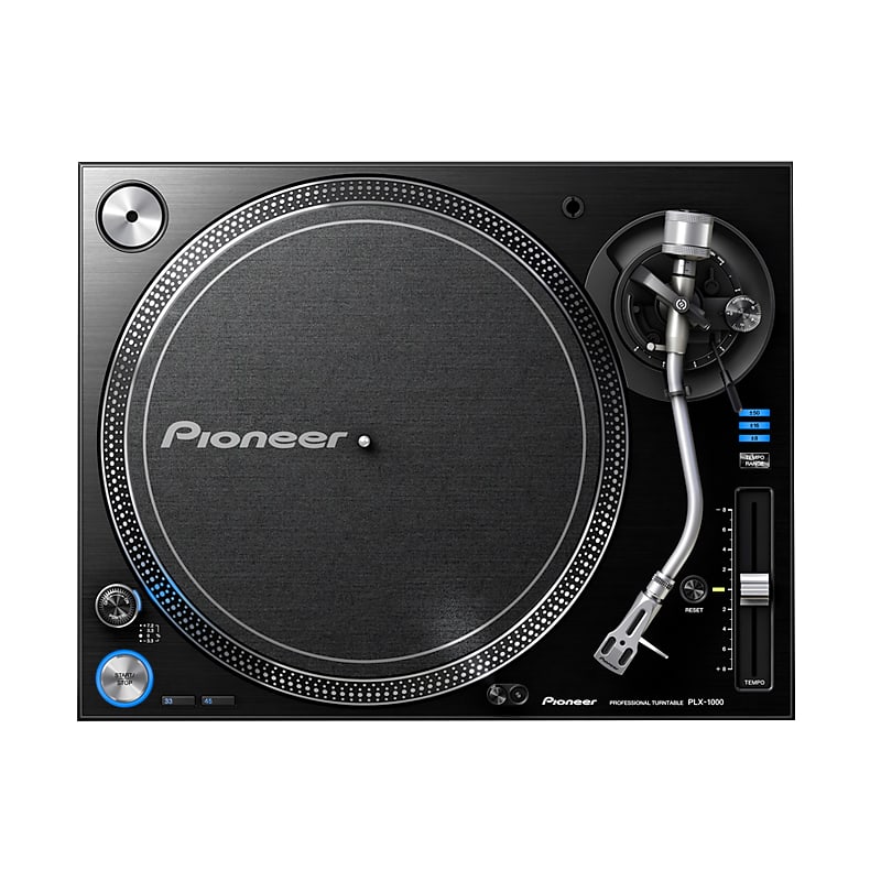 Pioneer PLX-1000 Direct Drive DJ Turntable Record Player w Blue Overlay Kit