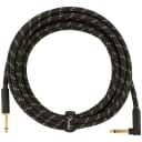 Fender Deluxe Series Instrument Cable 15 Feet Angled Black Tweed