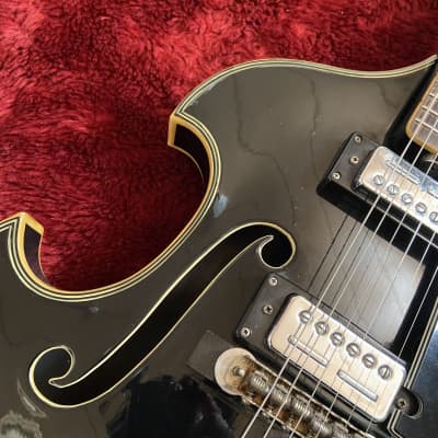 c.1968- Firstman Liverpool 67 MIJ Vintage Semi Hollow Body Guitar “Black” image 6