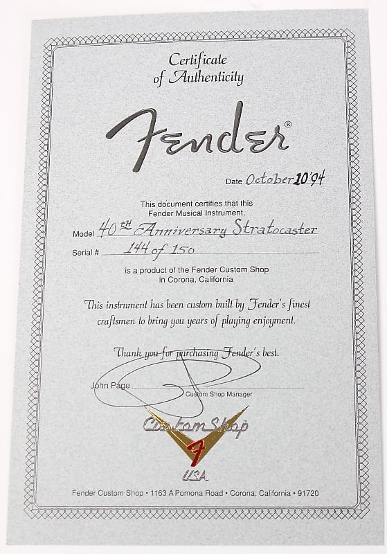 Fender Diamond Dealer Custom Shop Limited Edition 40th Anniversary Stratocaster Flamed 2-Color Sunburst with Gold Hardware 1994 image 7