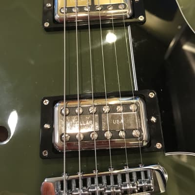 2020 Chris Cornell-Style Gibson ES-335 Olive Drab Modified ES335 Lollar Lollartron Bigsby Tron w/OHSC 8.5 LBS image 25