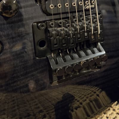 Agile Interceptor 727 Left Handed 7 string Electric Guitar 2015 - Transparent Black Flame image 4