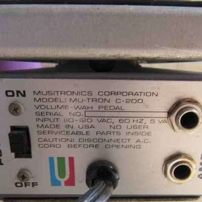 Musitronics Mu-Tron C-200 Wah and Volume pedal image 4