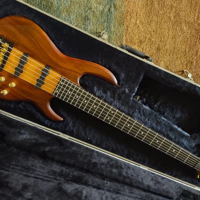 Carvin LB76. 6 String bass. 1990's Koa and Maple w/ Tongue Oil finish image 2