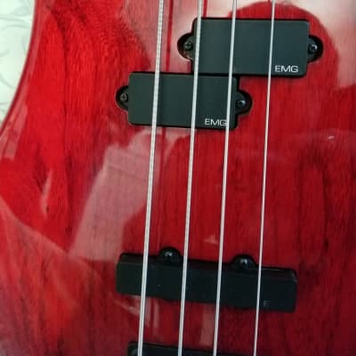 Valley Arts bass 1990's - Red Hi Gloss Over Wood Grain for sale