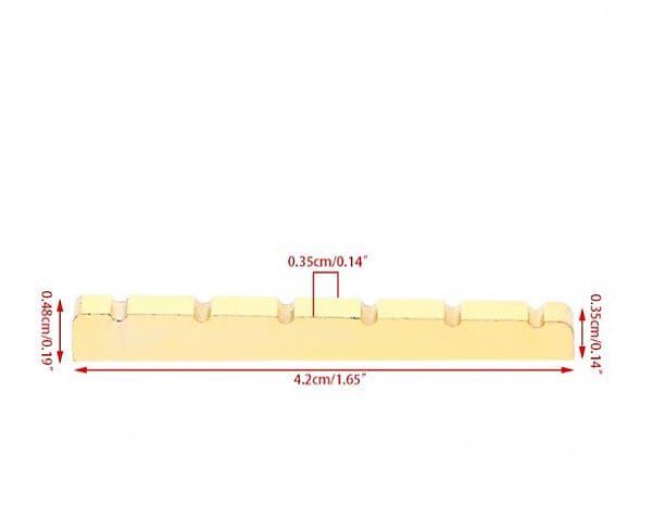 PARTS Brass Guitar Nut, upper brass door sill for electric guitar, upper (42x3. 5x3. 5 mm) image 1