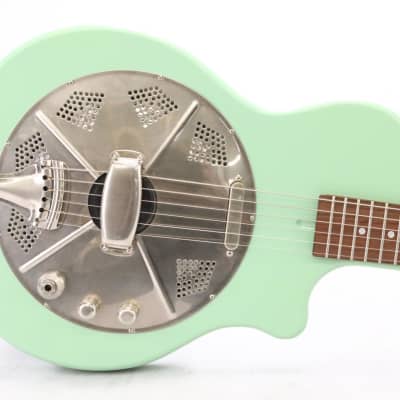 National Reso-phonic Resolectric Res-o-tone Seafoam Green Dobro Guitar w/ Case #50496 image 2