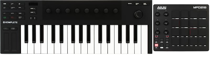 Native Instruments Komplete Kontrol M32 Micro Keyboard Controller Bundle with Akai Professional MPD218 16-Pad MIDI Pad Controller image 1