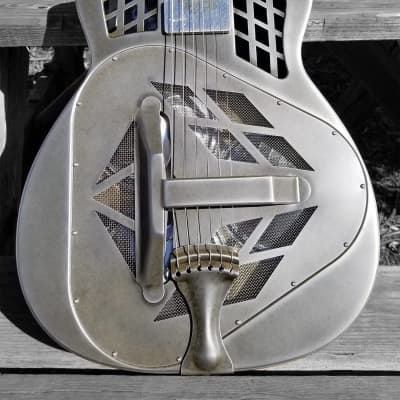 National Reso-Phonic 2023 T-14 Cutaway Tricone Weathered Steel 14 Fret w/ Slimline & Strap Button image 1