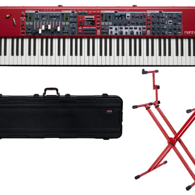 Nord Stage 4 88 88-Key Fully-Weighted Keyboard + TSA Case + Red Stand