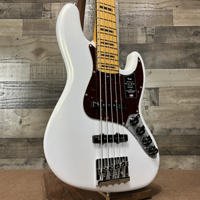 Fender American Ultra Jazz Bass V - Arctic Pearl with Maple Fingerboard image 3