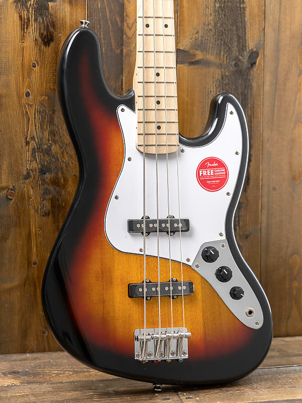 Squier Affinity Series Jazz Bass, Maple Fingerboard, White Pickguard,  3-Color Sunburst image 1