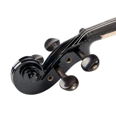 Glarry GV102 4/4 Solid Wood EQ Violin Case Bow Violin Strings Shoulder Rest Electronic Tuner Connecting Wire Cloth 2020s - Black image 17
