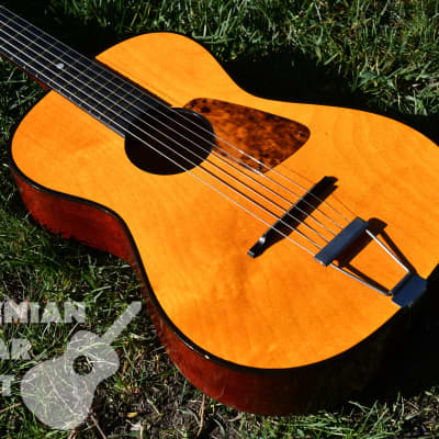 Cremona 533 - vintage parlor travel acoustic guitar, beautiful condition,1974, Czechoslovakia (Luby) image 2