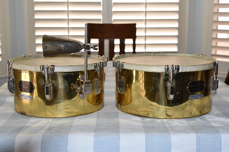 Leedy & Ludwig 1950s "Humberto Morales Model" Brass Timbales Reverb