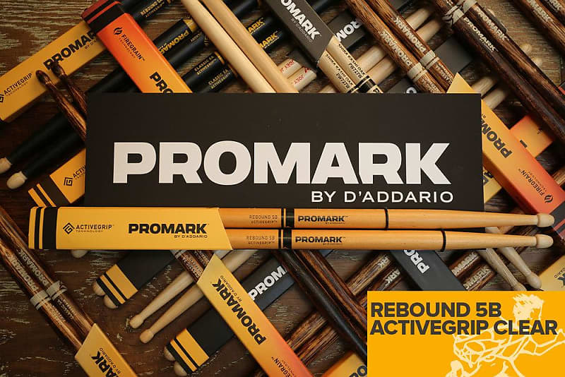 Promark Rebound 5 B Activegrip Clear Drum Sticks image 1