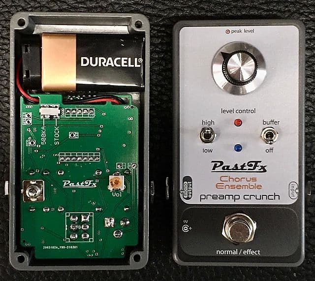 PastFx Chorus Ensemble Preamp Crunch -now runs off 9VDC Battery ( Ce-1 / Ce  1 / Ce1 Preamp Clone )