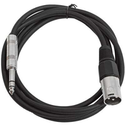 SEISMIC AUDIO Black 1/4" TRS to XLR Male 6' Patch Cable image 1