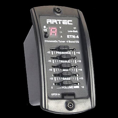 ARTEC ETN-4 Acoustic Guitar 4 Band Equalizer EQ Preamp w/ Tuner & Piezo Pickup image 1
