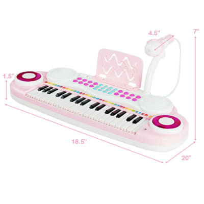 Other Multifunctional 37 Electric Keyboard Piano with Microphone 2023 - Light Pink image 3