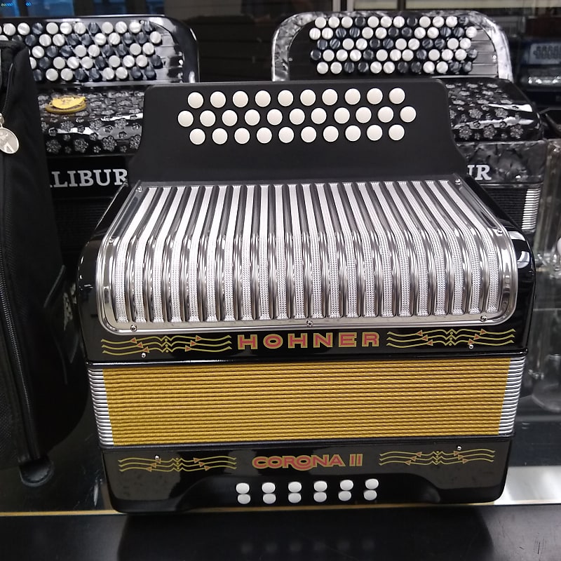 Hohner Corona II Button Accordion Black Reverb UK