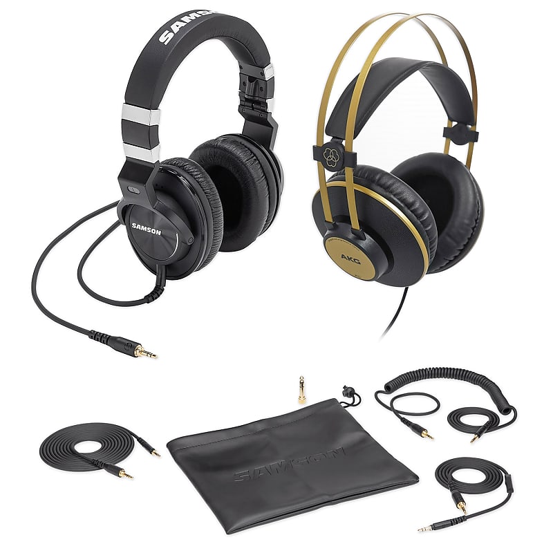Samson Z-55 Studio Headphones, Closed-Back w/Lambskin Pads+AKG Headphones image 1