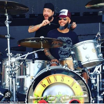 Frank Ferrer's Guns 'n' Roses, Steven Adler "Not In This Lifetime" Tour, DW Collectors 2010s - Silver Sparkle Lacquer. Complete Set! Signed by Whole Band!! image 4