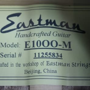 Eastman E10OO-M Double OO Acoustic Guitar w/ HSC, 12-Fret, Solid Mahogany, DEMO!! #28377-2 image 8