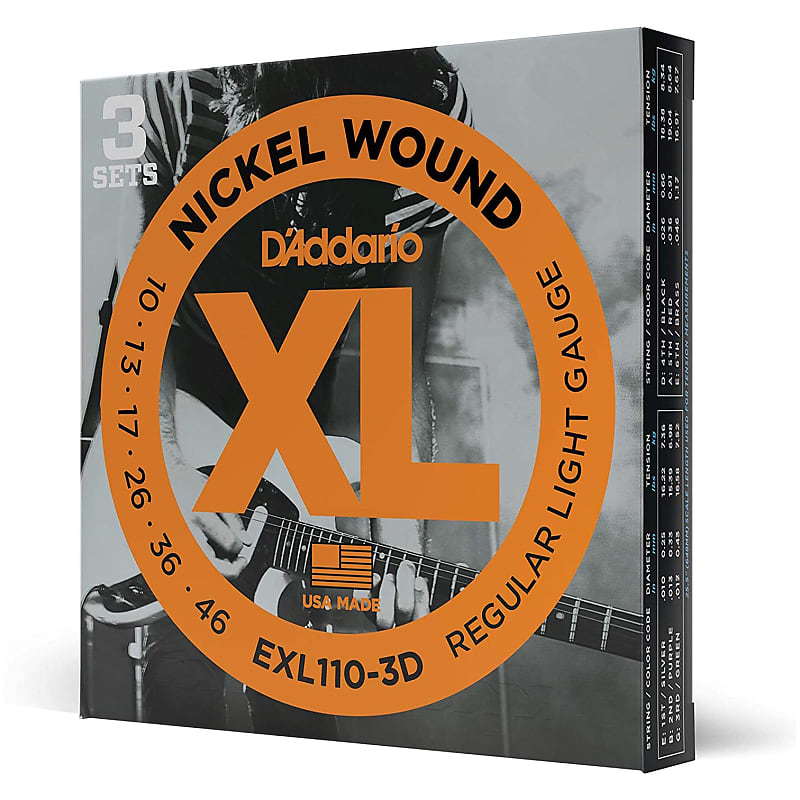 D'Addario EXL Nickel Wound Electric Strings-Regular Light image 1