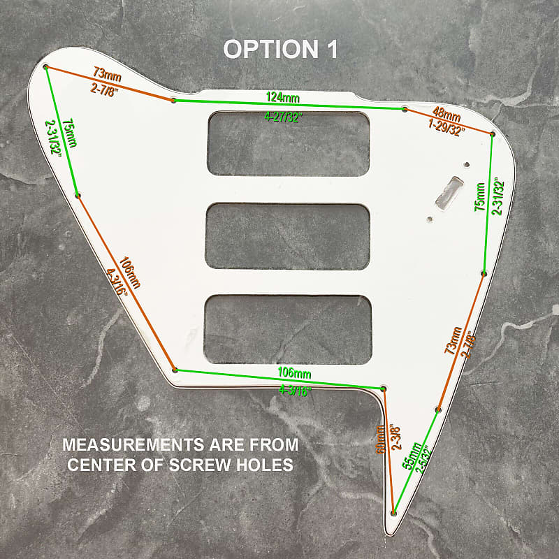 Option 1 Pickguard for 1965-1969 Non Reverse 3 P90 Firebird
