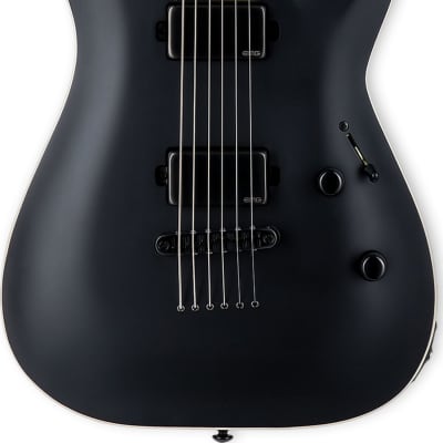 ESP LTD MH-1000 Baritone Electric Guitar, Black Satin image 2