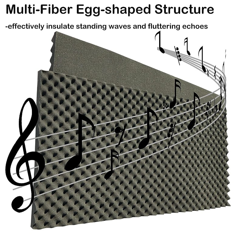 Egg Crate Foam Cushion 2 Thick 24W x 24L Acoustic Panels Sound