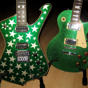 Ibanez Iceman ICJ100WZ White Zombie Guitar 1996 Green Silver