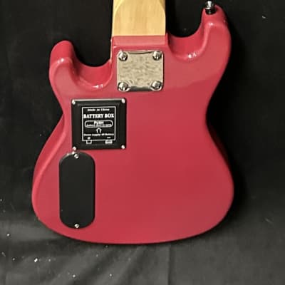 Unbranded Mini Strat Roadie Travel Guitar w Integrated speaker - Red image 9