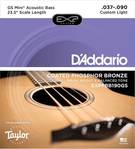 D'Addario EXPPBB190GS Phosphor Bronze GS Mini Acoustic Bass Strings image 1