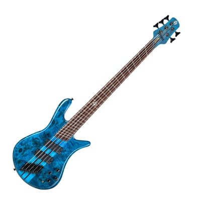 Spector NS Dimension 5 Bass Guitar in Black Blue Gloss for sale