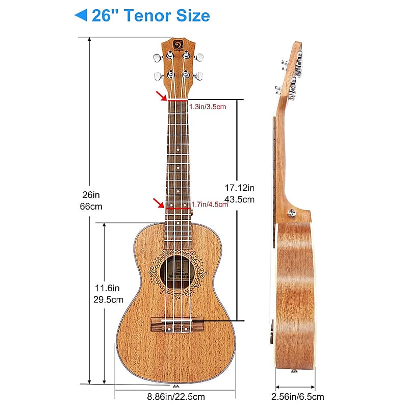 Tenor Ukulele 26 Inch Mahogany Professional Acoustic Ukelele Four