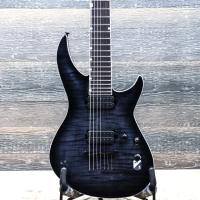ESP LTD H3-1007 Baritone See Thru Black Sunburst 7-String Electric Guitar #W24010712 for sale