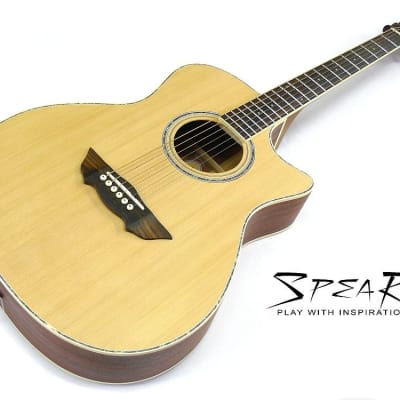 Western-Gitarre / Akustik-Gitarre SPEAR® SC 70 incl. dick gefüttertes Gigbag for sale