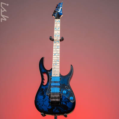 Ibanez JEM77P Steve Vai Signature JEM Premium Series Electric Guitar Blue Floral Pattern image 2