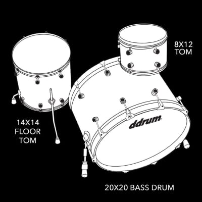 DDrum Dios 320 3pc 100% Maple Shell Pack in Satin Gold Lacquer 12/14/20 image 2