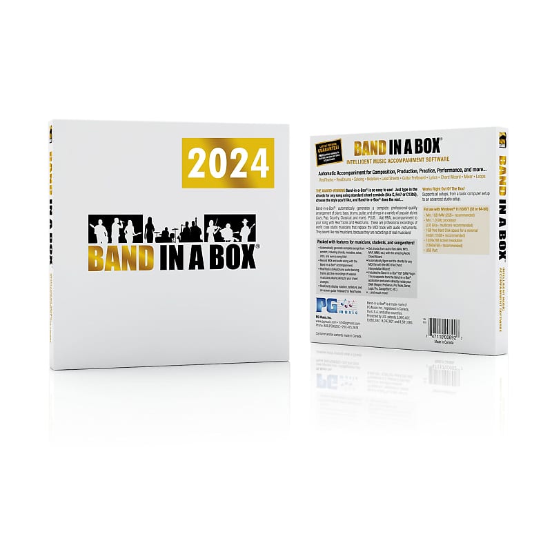 PG Music Band-in-a-Box 2024 Pro PC Boxed - Sequencer Software | Reverb