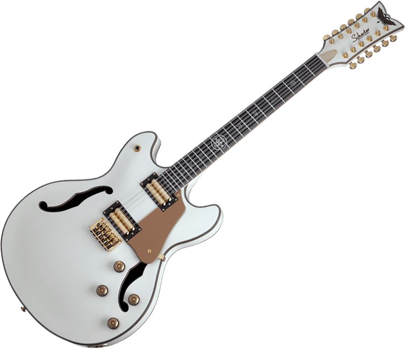 Schecter Wanye Hussey Corsair-12 Semi-Hollow Electric Guitar Ivory image 1