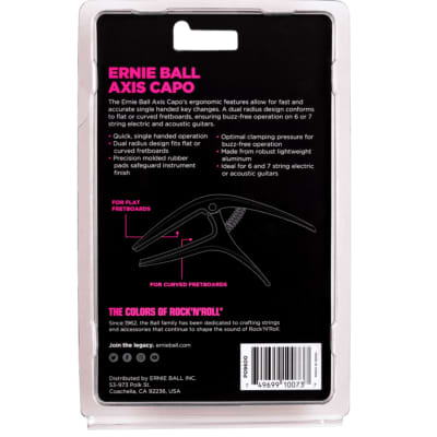 Ernie Ball P09600 Electric Or Acoustic Guitar Capo, Black image 3