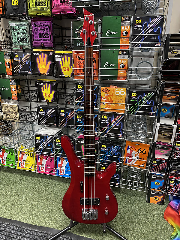 Samick bass in red gloss finish 1990s image 1