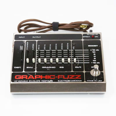 1980 Electro-Harmonix Graphic Fuzz EH Distortion EQ Black & Red Vintage Electric Guitar Effects Pedal image 2