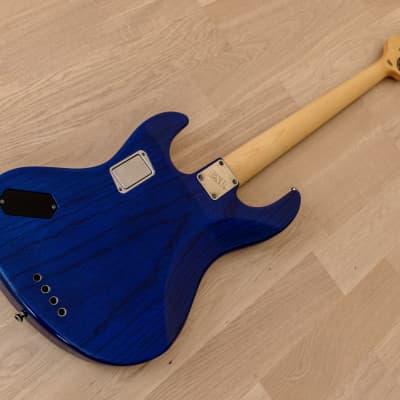 2014 ESP Amaze-ASM Original Series Electric Bass Guitar Active EQ See Thru Blue Ash, Japan image 13