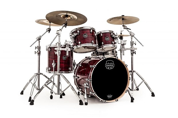 Mapex Saturn V MH 4 Piece 20 Shell Pack Red Pearl Strata Drum Set SV504XCPC image 1