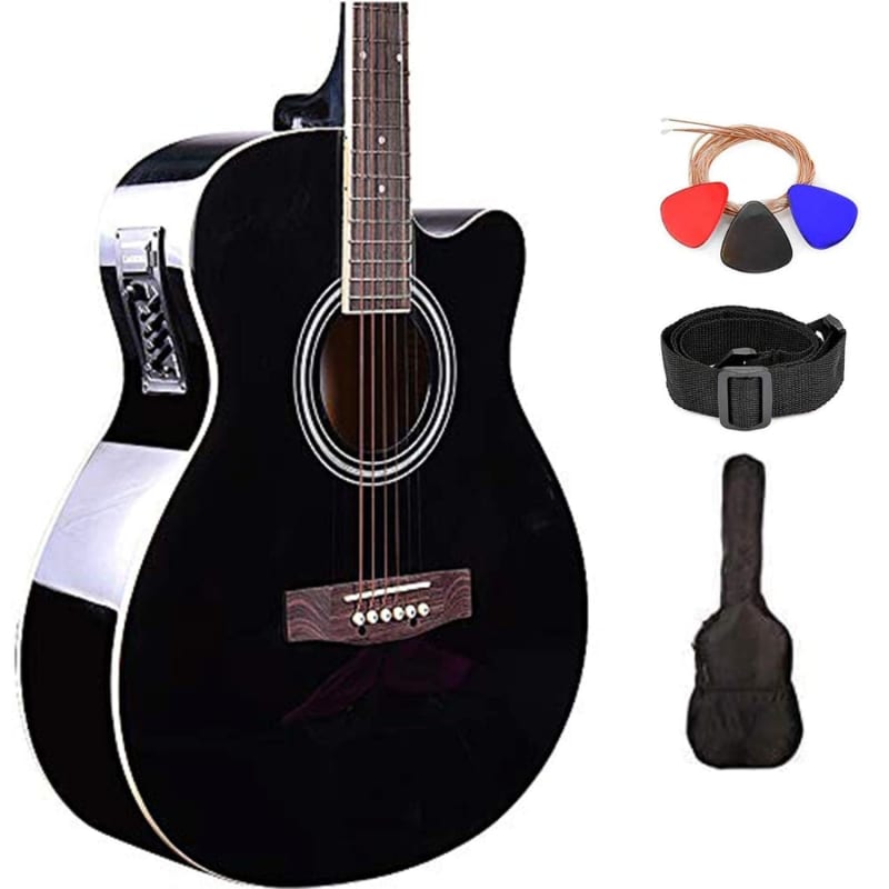 Donner Full Size Acoustic Electric Guitar for Beginner Intermediate with  Amplifier Capo Strap Pick Tuner 41 Inch Acustica Electro Guitarra Kit