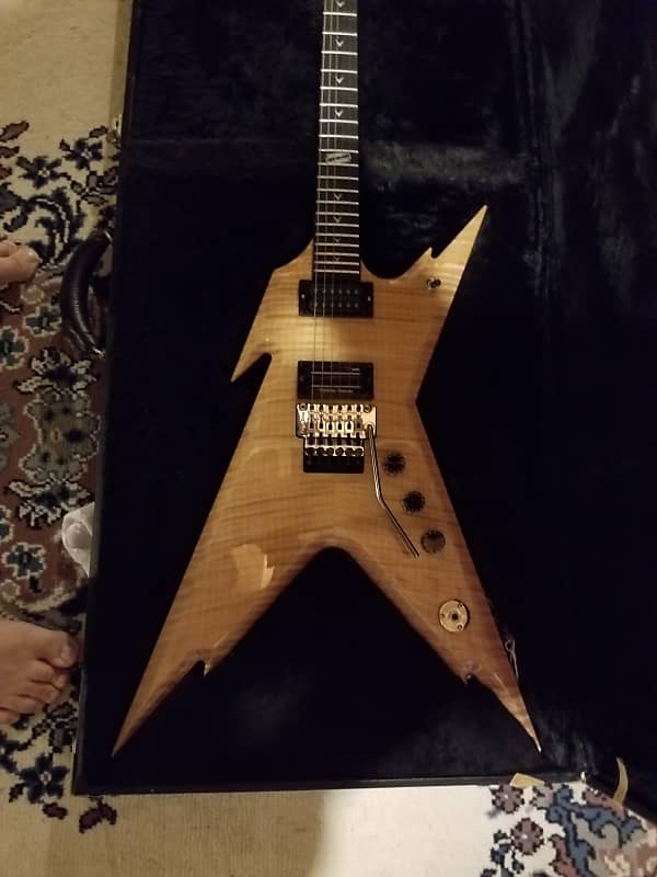 Dimebag Dean usa razorback flamed top Natural Wood Signed by Dimebag Dean usa razorback flamed top Natural Wood Signed by